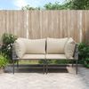 vidaXL Garten-Ecksofas mit Kissen 2 Stk. Grau Poly Rattan