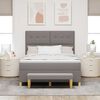 vidaXL Boxspringbett mit Matratze Taupe 160 x 200 cm Stoff