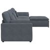 vidaXL Modulares Sofa mit Fu&szlig;hocker und Kissen Dunkelgrau