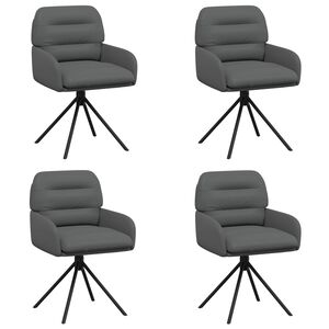 vidaXL Drehstuhl Esszimmer 4 stk. Kunstleder Grau 59 x 59,5 x 90 cm