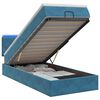 vidaXL Ottoman-Bett mit Matratze und LED Dunkelblau 90 x 190 cm Samt