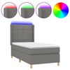 vidaXL Boxspringbett mit Matratze & LED Dunkelgrau 90x190 cm Stoff