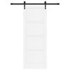vidaXL Schiebet&uuml;r ORKDAL Wei&szlig; 73,5 x 198,5 cm Massives Kiefernholz