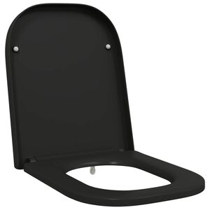 vidaXL Toilettensitz Schwarz 44,5 x 35 x 3,6 cm Duroplast