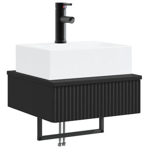vidaXL Wandmontiertes Waschbecken Schwarz 40 x 41 x 39 cm