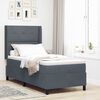 vidaXL Boxspringbett mit Matratze Dunkelgrau 90 x 200 cm Samt