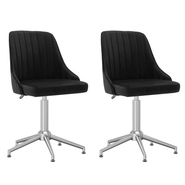 vidaXL Esszimmerst&uuml;hle 2 Stk. Drehbar Schwarz Samt