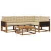 vidaXL Outdoor-Sofagarnitur mit Kissen 5 pcs Natur und Beige