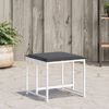 vidaXL Gartenhocker mit Kissen 4 Stk. Weiß Stahl und Textilene