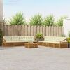 vidaXL Outdoor-Sofagarnitur mit Kissen 9 pcs Natur und Creme