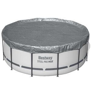 Bestway Poolabdeckung &Oslash;3,66 m Rund Polyester Grau
