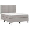 vidaXL Boxspringbett mit Matratze Hellgrau 140x200 cm Stoff