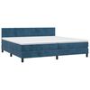 vidaXL Boxspringbett mit Matratze Dunkelblau 200x200 cm Samt