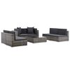 vidaXL 7-tlg. Garten-Lounge-Set mit Auflagen Poly Rattan Grau
