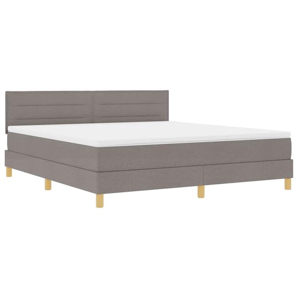 vidaXL Boxspringbett mit Matratze Taupe 180 x 200 cm Stoff