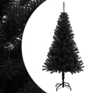 vidaXL K&uuml;nstlicher Weihnachtsbaum mit St&auml;nder Schwarz 120 cm PVC