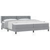vidaXL Boxspringbett mit Matratze Hellgrau 200 x 200 cm Polyester