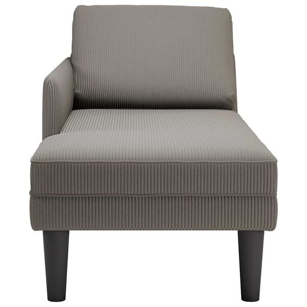 vidaXL Chaiselongue mit Kissen Hellgrau Cordstoff