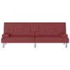 vidaXL Schlafsofa mit Getränkehaltern Rot Kunstleder