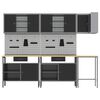 vidaXL Arbeitsschrankset mit Schubladen 10 pcs Schwarz und Grau