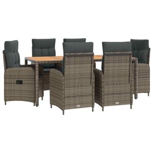 vidaXL Outdoortisch-Set 7 stk. Hellgrau und Dunkelgrau