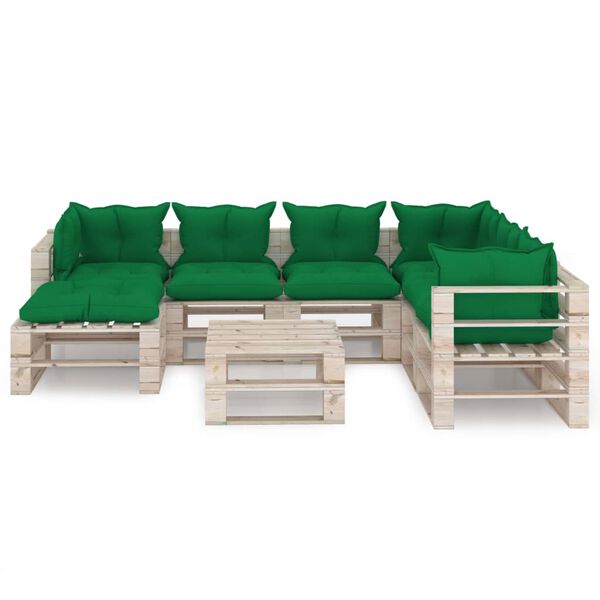 vidaXL 8-tlg. Garten-Lounge-Set aus Paletten mit Kissen Kiefernholz