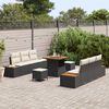 vidaXL Gartensofa-set 9 pcs Schwarz Poly-Rattan