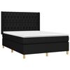 vidaXL Boxspringbett mit Matratze & LED Schwarz 140x190 cm Stoff