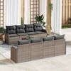 vidaXL Gartensofa-set mit Kissen 9 pcs Grau Poly-Rattan