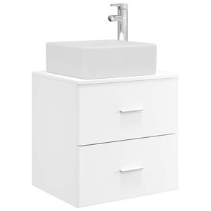 vidaXL Wandmontierte Waschtisch Wei&szlig; 49,5 x 41 x 63 cm Holzwerkstoff