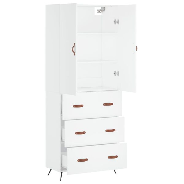 vidaXL Highboard Wei&szlig; 69,5x34x180 cm Holzwerkstoff