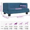 vidaXL Hundebett Blau 60x40x30 cm Samt