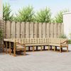 vidaXL Outdoor-Sofagarnitur mit Kissen 10 pcs Natur und Beige