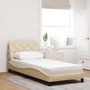 vidaXL Bett mit Matratze Creme 80x200 cm Stoff