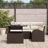 vidaXL Garten-Sofa-Set mit Kissen 5 pcs Braun Poly Rattan