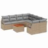 vidaXL Gartensofa-set 9 Stk. Beige Poly-Rattan