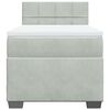 vidaXL Boxspringbett mit Matratze Hellgrau 100x200 cm Samt
