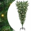 vidaXL Umgedrehter Kunst Weihnachtsbaum mit Kugelset Gr&uuml;n 120 cm PVC
