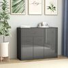 vidaXL Sideboard Hochglanz-Grau 88x30x70 cm Holzwerkstoff