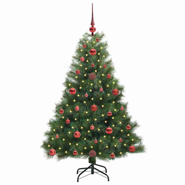 vidaXL Künstlicher Weihnachtsbaum mit 150 LEDs Grün 120 cm PE und PVC
