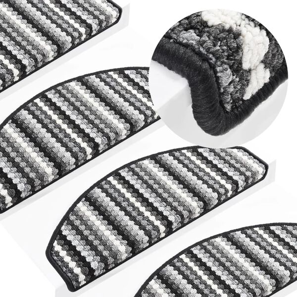 vidaXL Stufenmatten Selbstklebend 15 Stk. 65x24x4 Mehrfarbig Anthrazit