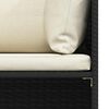 vidaXL 3-Sitzer-Gartensofa mit Auflagen Schwarz Poly Rattan
