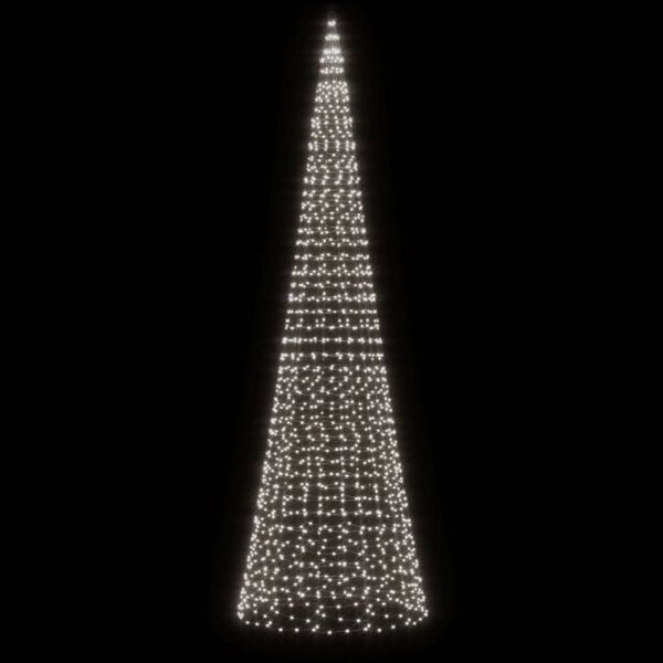vidaXL LED-Weihnachtsbaum f&uuml;r Fahnenmast 1534 LEDs Kaltwei&szlig; 500 cm
