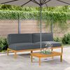 vidaXL Sofa Set mit Kissen Uni 2 pcs Anthrazit Massivholz Akazie