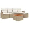 vidaXL Gartensofa-set mit Kissen 6 pcs Beige Poly-Rattan
