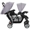 vidaXL Tandem-Kinderwagen Stahl Grau und Schwarz