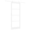 vidaXL Schiebet&uuml;r 93 x 232 cm Massivholz Kiefer und Glas Wei&szlig;