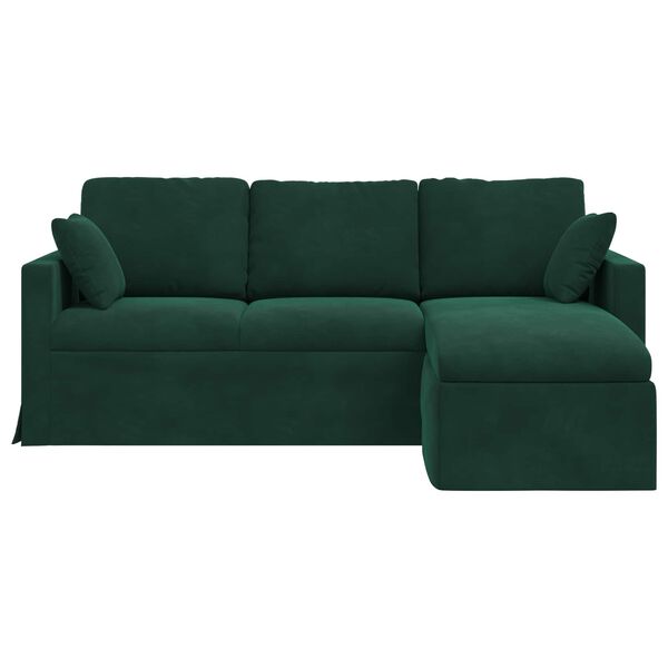 vidaXL Sofa Dunkelgr&uuml;n 198 x 134 x 80 cm Samt
