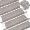 vidaXL Treppenmatten Selbstklebend Sisal-Look 15 Stk. 65x21x4 Platina