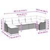 vidaXL Garten-Sofa-Set mit Kissen 7 pcs Schwarz und Wei&szlig; Poly Rattan